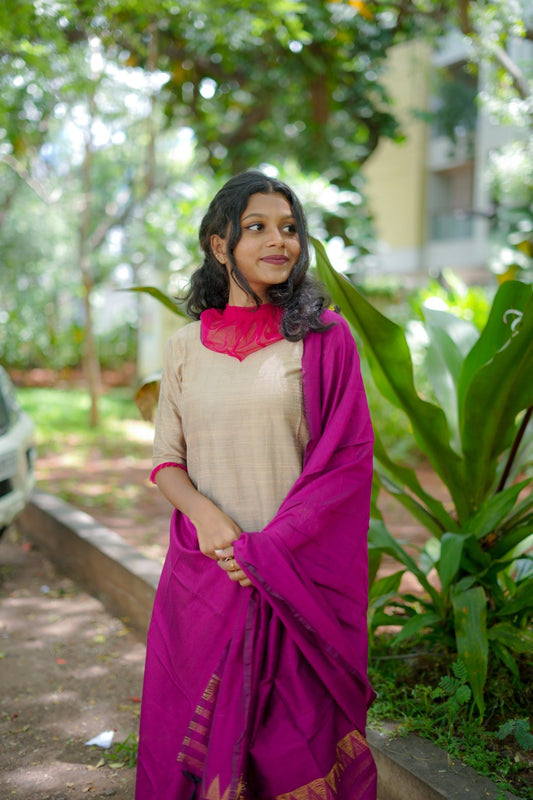 Stylish Cowl Neck Kurti with Dupatta