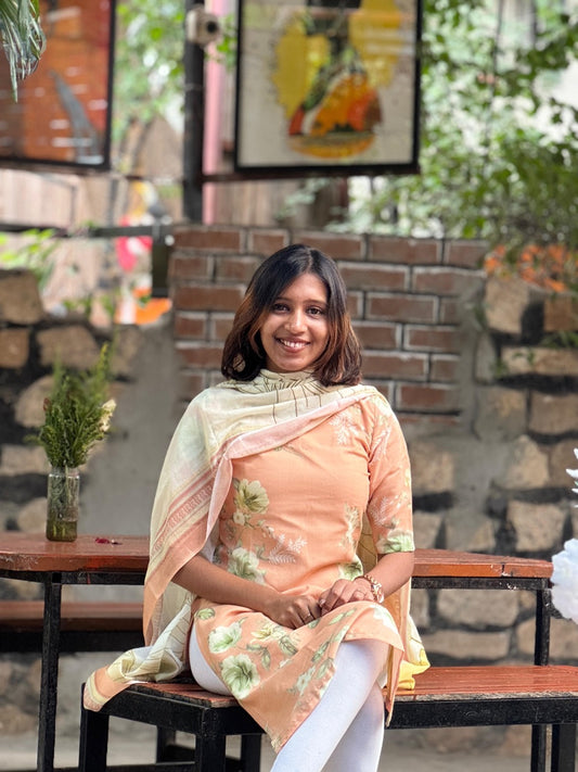 Astel Printed Top with Dupatta