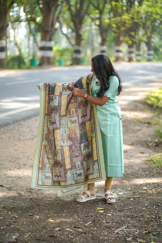 Pistachio Green top with Duppatta